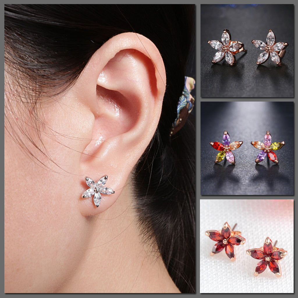 Bijoux Starbud Stud Earrings - Adorable, petite star-shaped crystal earrings, available in multiple colours. 