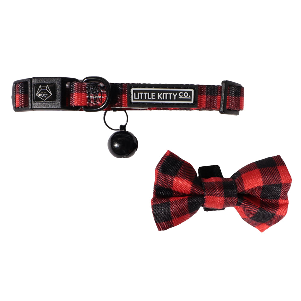 Little Kitty Co. Cat Collar & Bow Tie - Plaid To The Bone (Limited Edition)