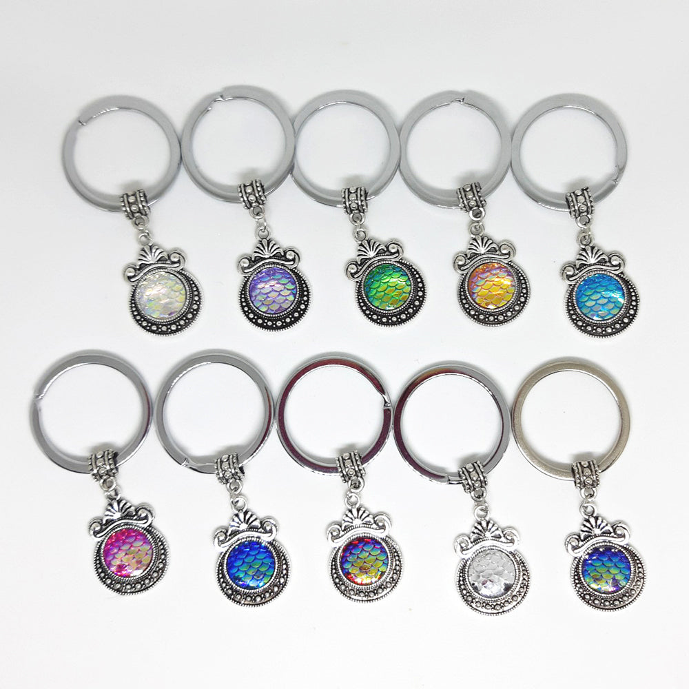 The Nereid's Heart Keyring - A lovely iridescent scaled key chain. 
