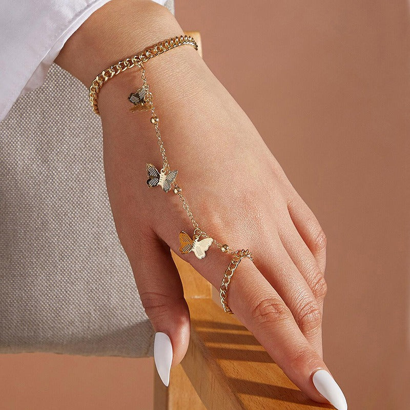 Anjana Butterfly Hand Chain Bracelet