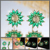 Annette Crystal Daisy Stud Earrings - Small round crystal earrings made to resemble cute little stylised sunflowers, with a pitted metal centre surrounded by crystal petals.