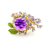 The Anthousai Ring - A lovely vibrant floral ring with a large coloured crystal surrounded by tiny enamel flowers and leaves.