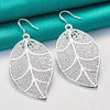 Aranyani Stylised Leaf Earrings - A pair of beautiful, sterling silver plated leaf charms suspended from french hooks.