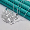 Aranyani Stylised Leaf Necklace - A beautiful, sterling silver plated leaf necklace on a chain.