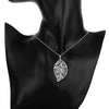 Aranyani Stylised Leaf Necklace - A beautiful, sterling silver plated leaf necklace on a chain.