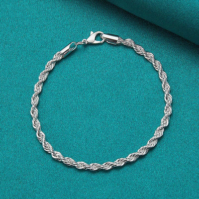 Aria Silver Spiral Chain Bracelet - A delicate spiral chain bracelet made from bright, vibrant silver.