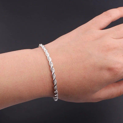 Aria Silver Spiral Chain Bracelet - A delicate spiral chain bracelet made from bright, vibrant silver.