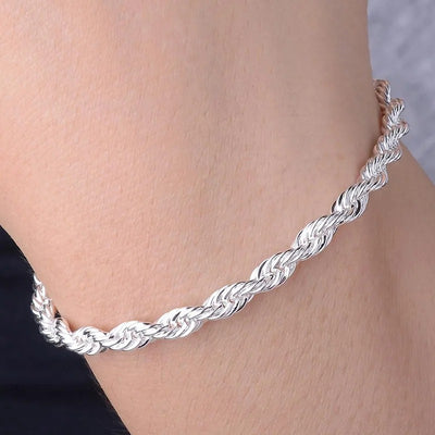 Aria Silver Spiral Chain Bracelet - A delicate spiral chain bracelet made from bright, vibrant silver.