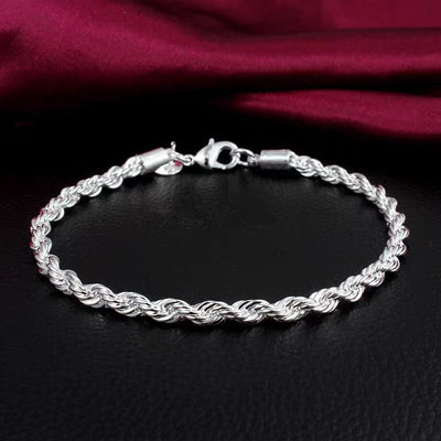 Aria Silver Spiral Chain Bracelet - A delicate spiral chain bracelet made from bright, vibrant silver.