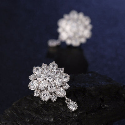 Bijoux Kaleidoscope Cluster Earrings - A medium-sized round cluster earring made of lots of smaller stones clustered around a centre stone, to resemble a flower or starburst.