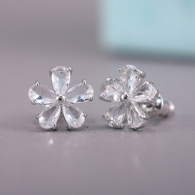 Bijoux Sabine Crystal Stud Earrings - A pair of tiny crystal flower earrings, available in nine beautiful colours.
