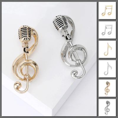 Billie Music Note Brooch - A simple, stylish brooch themed like a musical note, available in gold or silver colour, and three different types of notes.