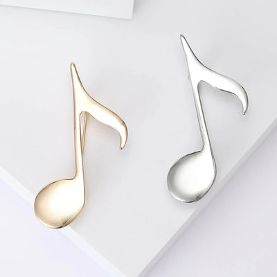 Billie Music Note Brooch - A simple, stylish brooch themed like a musical note, available in gold or silver colour, and three different types of notes.