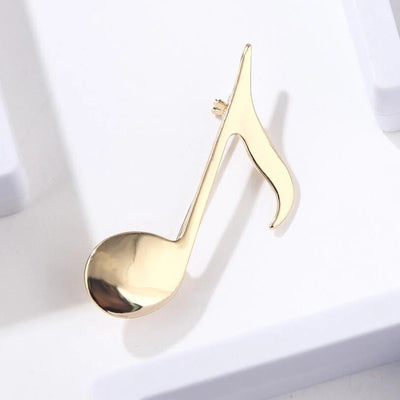 Billie Music Note Brooch - A simple, stylish brooch themed like a musical note, available in gold or silver colour, and three different types of notes.