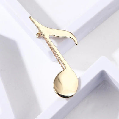 Billie Music Note Brooch - A simple, stylish brooch themed like a musical note, available in gold or silver colour, and three different types of notes.