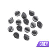 Loose Brooch Pin Backs - A pile of rubber brooch backs in grey.