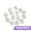 Loose Brooch Pin Backs - A pile of rubber brooch backs in transparent.