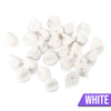 Loose Brooch Pin Backs - A pile of rubber brooch backs in white.