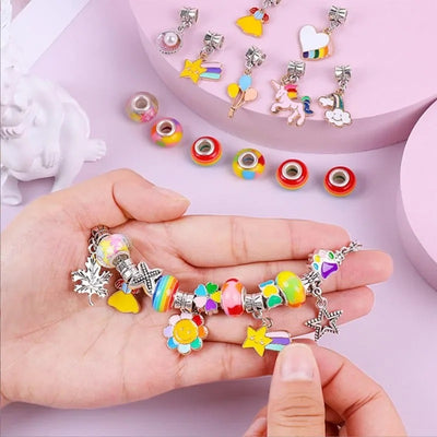 Cheeky Crafter Children's Jewellery Kit - A cute unicorn-themed box full of assorted beads and charms for making jewellery.