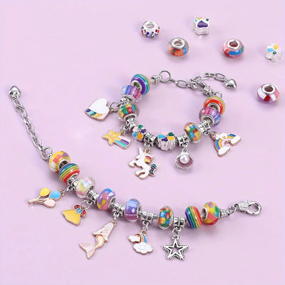 Cheeky Crafter Children's Jewellery Kit - A cute unicorn-themed box full of assorted beads and charms for making jewellery.