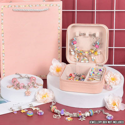 Cheeky Crafter Children's Jewellery Kit - A cute unicorn-themed box full of assorted beads and charms for making jewellery.