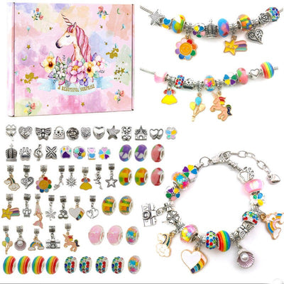 Cheeky Crafter Children's Jewellery Kit - A cute unicorn-themed box full of assorted beads and charms for making jewellery.