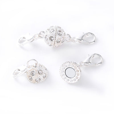 Cheeky Crafter Disco Ball Clip-On Magnetic Clasp - A small chain extender with lobster clasps on either end, and a gem-studded disco ball style charm in the centre.