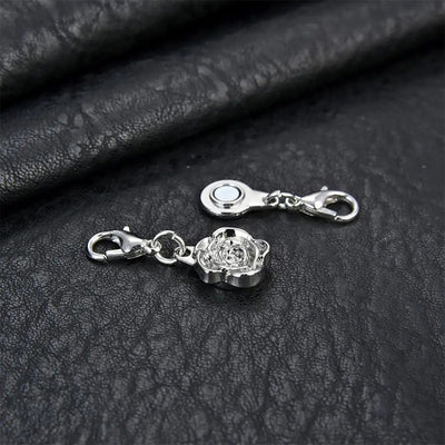 Cheeky Crafter Little Rosebud Clip-On Magnetic Clasp - A small metal charm designed to be attached to the end of a chain to make it easier to put the chain on and take it off again.