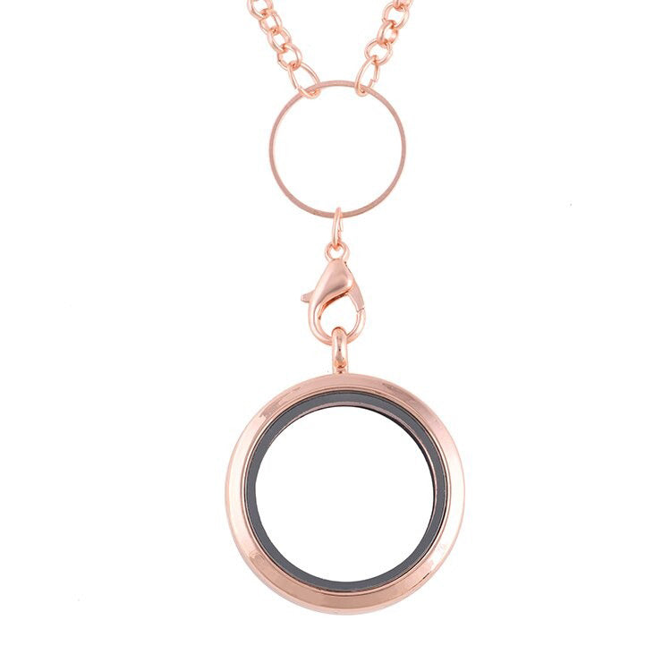 Rose gold floating on sale locket