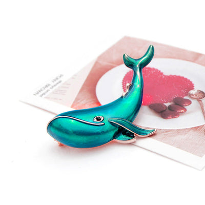 Cute Critters Brooch - Blue Whale - A lovely enamel brooch shaped like a blue whale.
