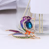 Cute Critters Brooch - Kingfisher - An adorable rainbow-coloured crystal and enamel brooch shaped like a bird sitting on a branch.