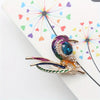 Cute Critters Brooch - Kingfisher - An adorable rainbow-coloured crystal and enamel brooch shaped like a bird sitting on a branch.