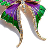 Cute Critters Brooch - Long-Tail Butterfly - A cute green and purple enamel brooch.