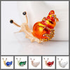 Cute Critters Brooch - Snail - An adorable snail brooch in blue, green, peach, red, silver, or orange.