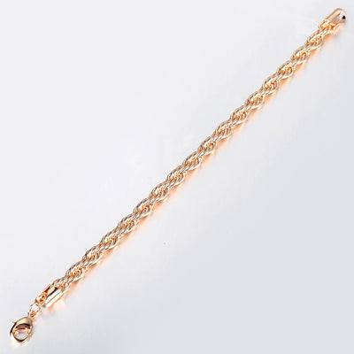 Damodice Spiral Chain Bracelet - A beautiful rose gold spiral chain bracelet that looks like it's made out of twisted strands of gold.