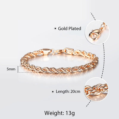 Damodice Spiral Chain Bracelet - A beautiful rose gold spiral chain bracelet that looks like it's made out of twisted strands of gold.