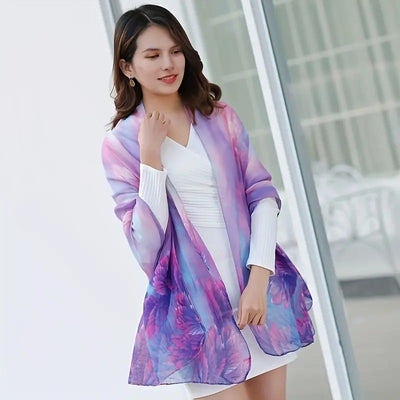 Deep Forest Chiffon Scarf - Beautiful chiffon scarves with fern designs in a variety of vibrant colours.