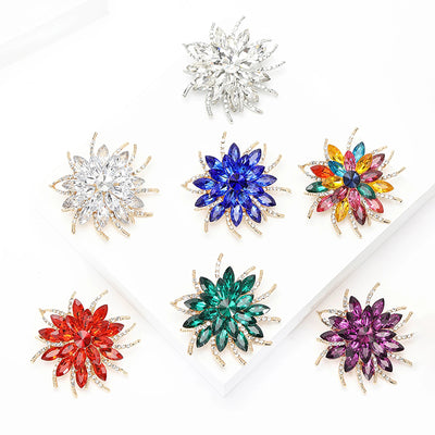 Delaney Crystal Dahlia Brooch - A large flower brooch made from huge, sparkly crystals, available in a variety of stunning colours.