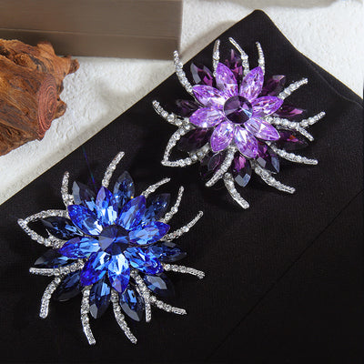Delaney Crystal Dahlia Brooch - A large flower brooch made from huge, sparkly crystals, available in a variety of stunning colours.