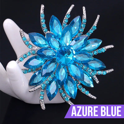 Delaney Crystal Dahlia Brooch - A large flower brooch made from huge, sparkly crystals, available in a variety of stunning colours.
