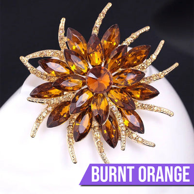 Delaney Crystal Dahlia Brooch - A large flower brooch made from huge, sparkly crystals, available in a variety of stunning colours.