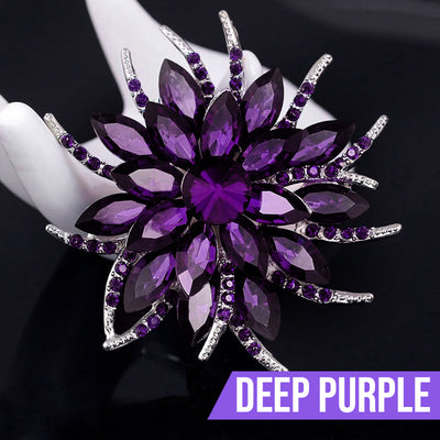 Delaney Crystal Dahlia Brooch - A large flower brooch made from huge, sparkly crystals, available in a variety of stunning colours.