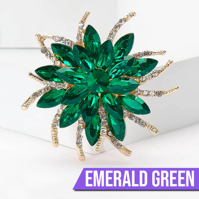 Delaney Crystal Dahlia Brooch - A large flower brooch made from huge, sparkly crystals, available in a variety of stunning colours.