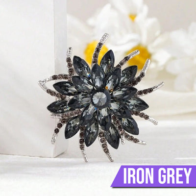 Delaney Crystal Dahlia Brooch - A large flower brooch made from huge, sparkly crystals, available in a variety of stunning colours.