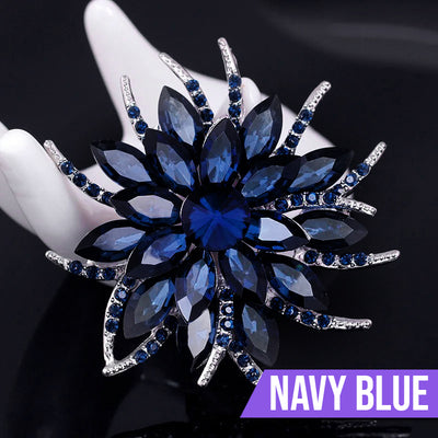 Delaney Crystal Dahlia Brooch - A large flower brooch made from huge, sparkly crystals, available in a variety of stunning colours.