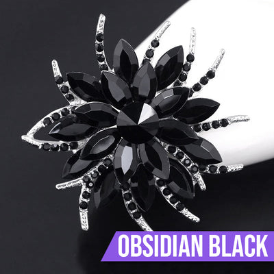 Delaney Crystal Dahlia Brooch - A large flower brooch made from huge, sparkly crystals, available in a variety of stunning colours.