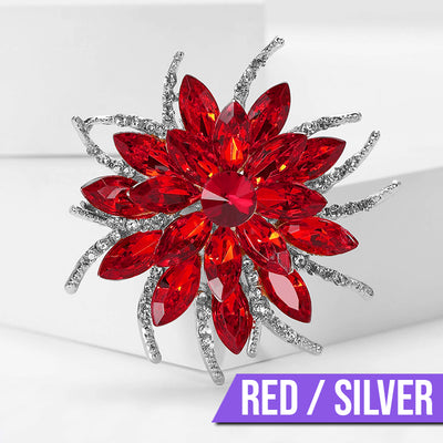 Delaney Crystal Dahlia Brooch - A large flower brooch made from huge, sparkly crystals, available in a variety of stunning colours.