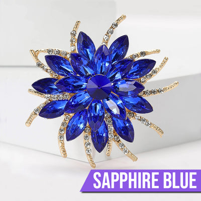Delaney Crystal Dahlia Brooch - A large flower brooch made from huge, sparkly crystals, available in a variety of stunning colours.