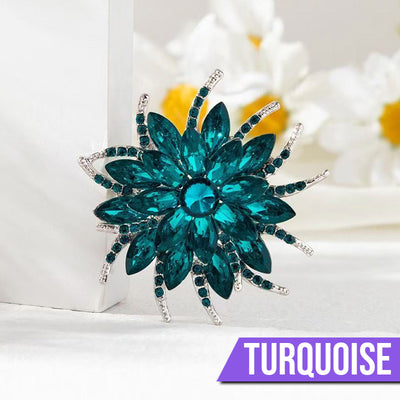 Delaney Crystal Dahlia Brooch - A large flower brooch made from huge, sparkly crystals, available in a variety of stunning colours.