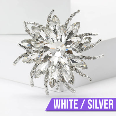 Delaney Crystal Dahlia Brooch - A large flower brooch made from huge, sparkly crystals, available in a variety of stunning colours.